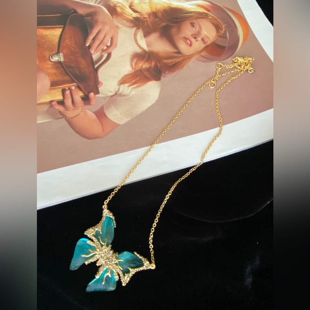 🆕 Alexis Bittar Jardin Mystère Butterfly Necklace🥳🎁🤩Blue